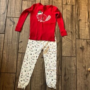 Duluth Trading Co Red and White Pajama Set